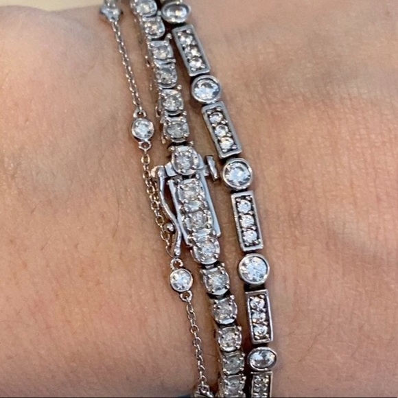 BN 2 CT. T.W. Genuine White Diamond 10K White Gold Round 7.5 InchTennis Bracelet - Picture 5 of 8